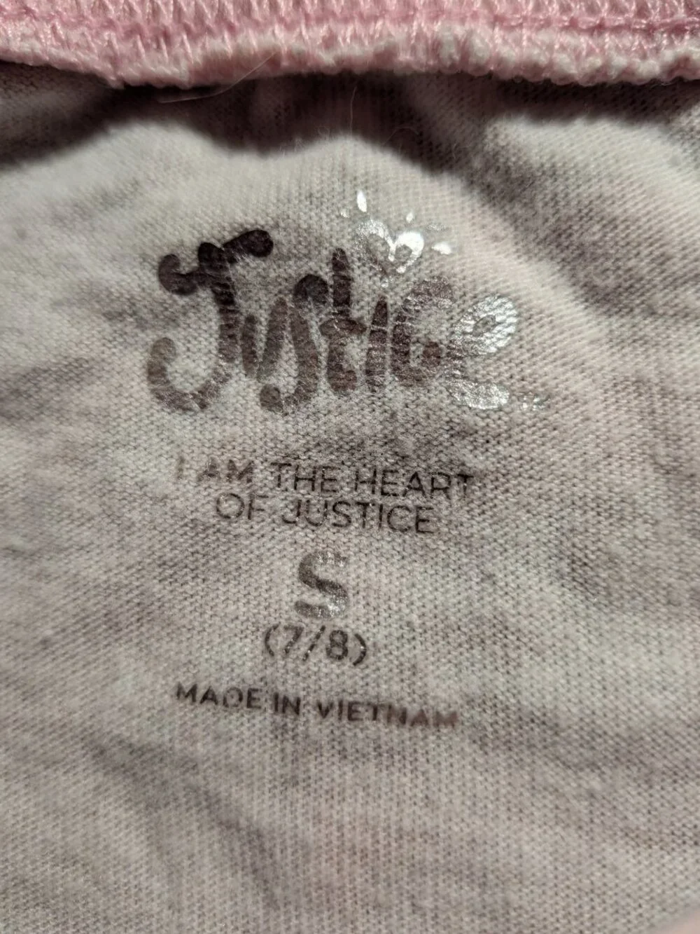 Justice Girls Size S 7/8 Pink Sequin Logo Tee Short Sleeve Sparkle Shirt